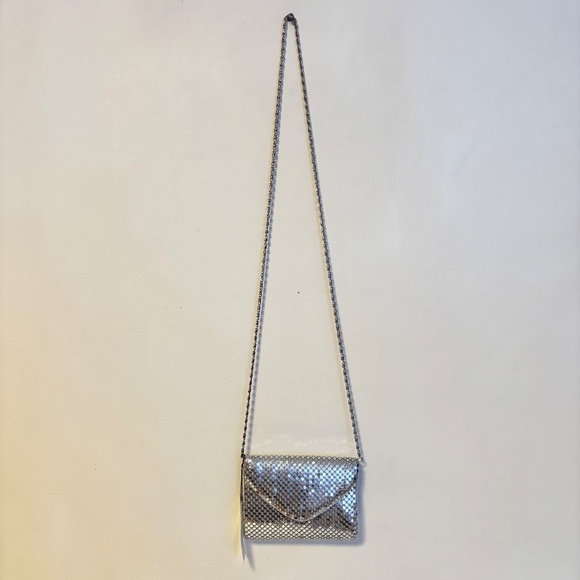 Y&S Original Mini Envelope Card Holder Convertible Clutch Shoulder Bag Silver - Picture 2 of 4